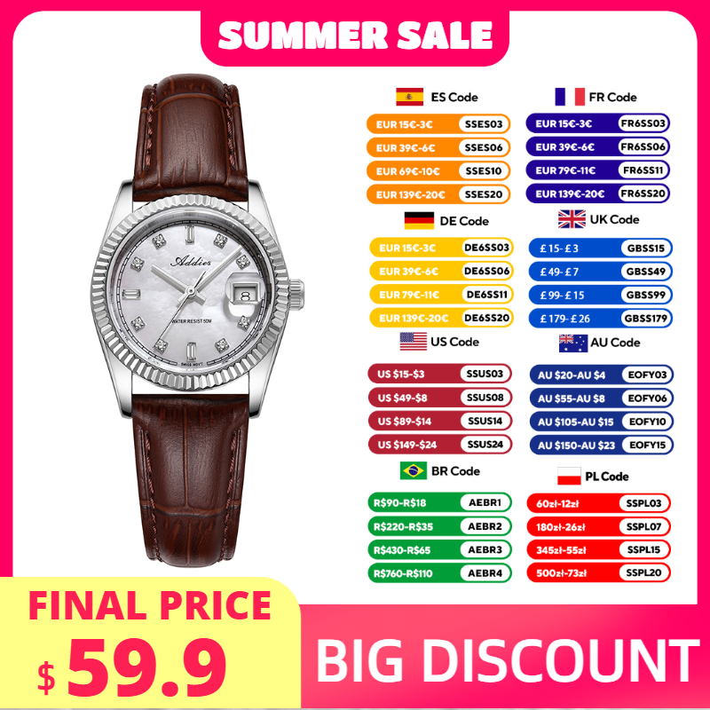 Luxury Watch - Addies 585 Quartz Woman's Watch 28mm