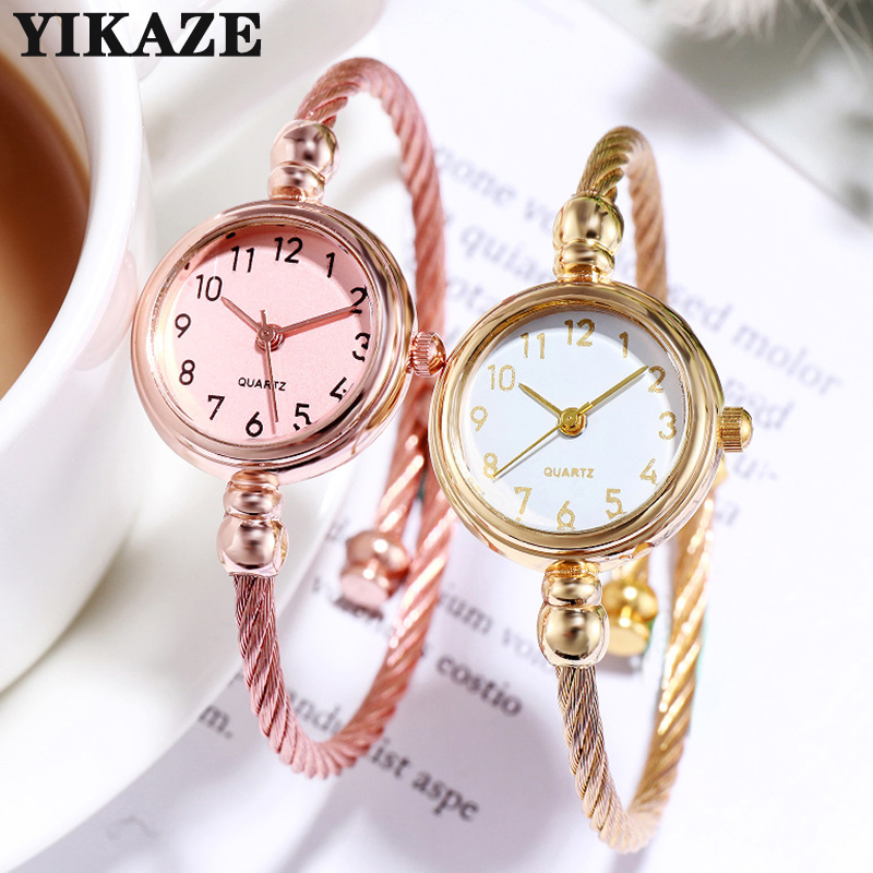 Lux Watch - YIKAZE Women Watches Small Gold Bangle