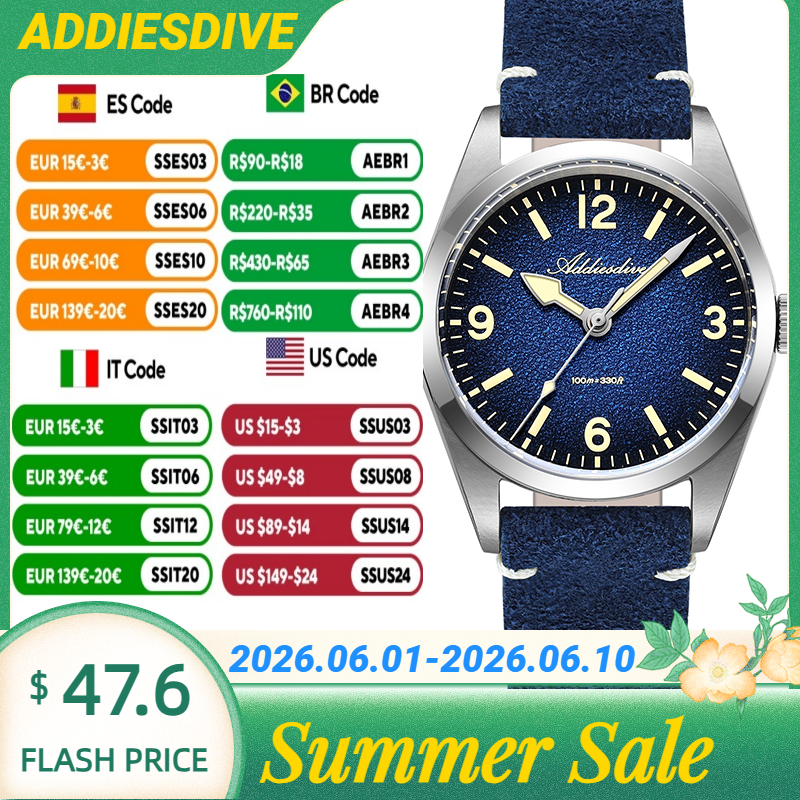 Luxury Watch - ADDIESDIVE 36MM 200M Waterproof Sapphire Glass