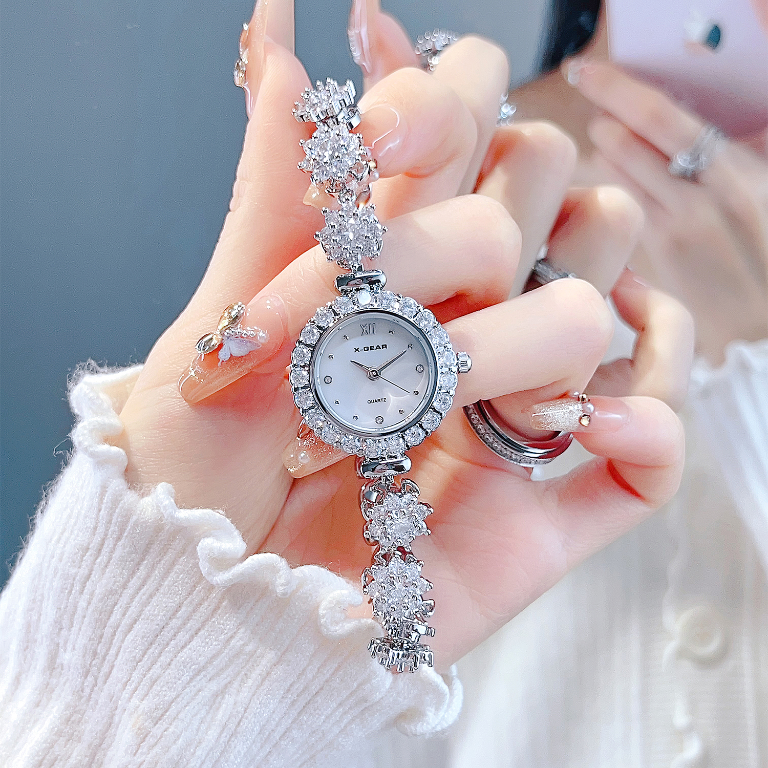 Luxury X I Watch - X-GEAR Rotating Camellia Diamond encrusted Women's