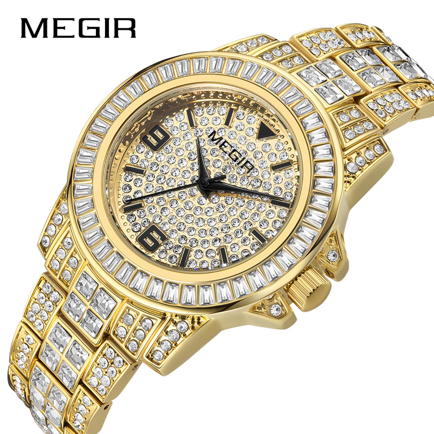 Luxury Watch Straps - MEGIR Luxury Diamond Watches Unisex Fashion