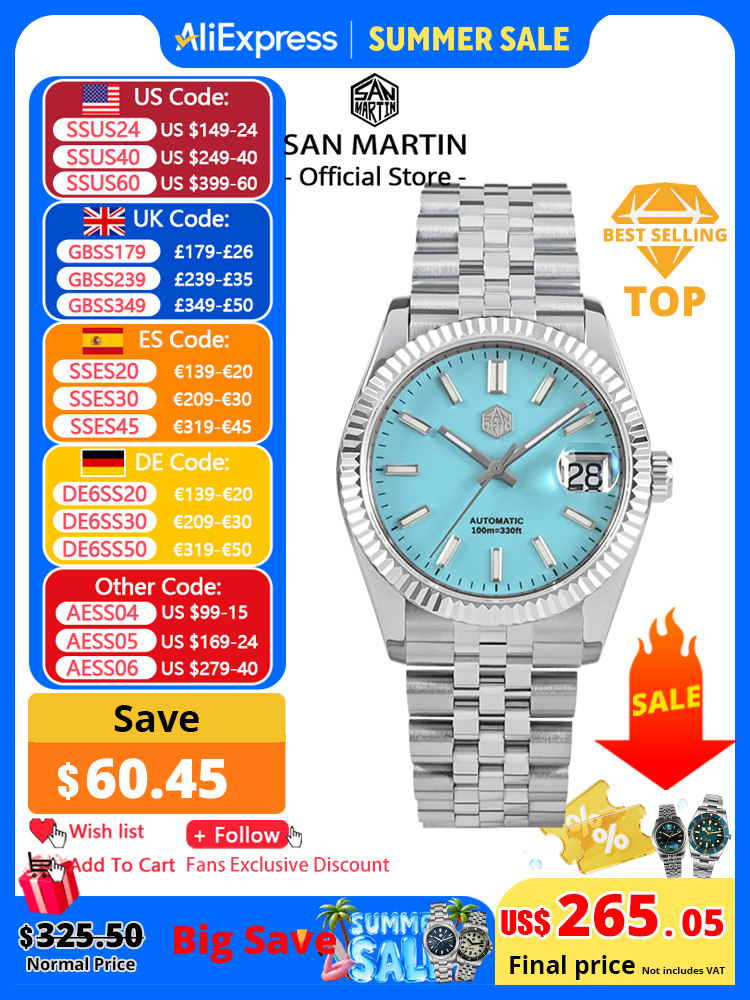 Luxury X I Watch - San Martin 36.5mm Men Dress Watch