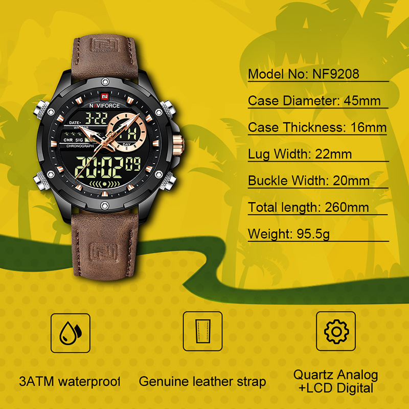 Luxury Watch Manufacturers - New NAVIFORCE Men Watches Quartz Chronograph