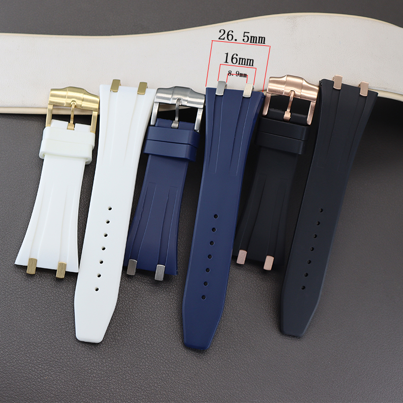 Luxury Watch Store - 26.5mm Watchband Rubber Bracelet Luxury Men's