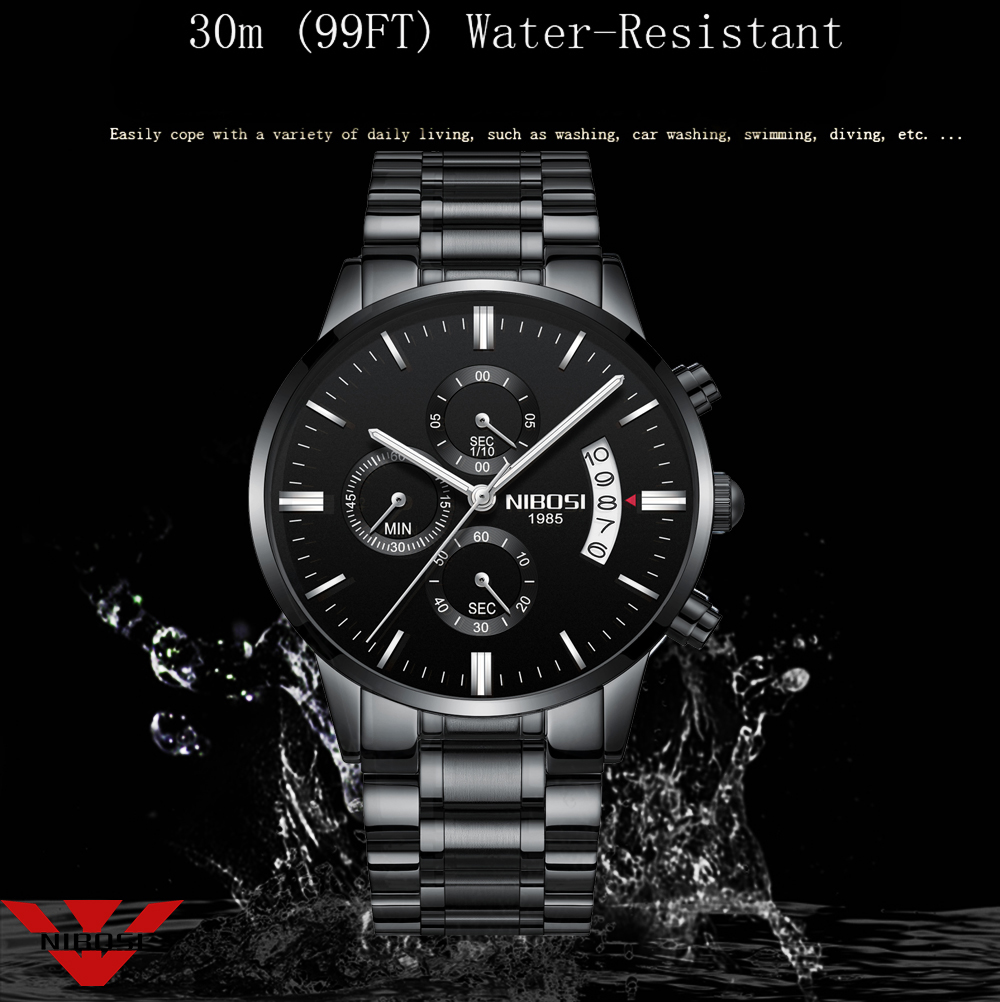 NIBOSI Stainless Steel Black Q - Luxury Watch Manufacturers avaliação e preço