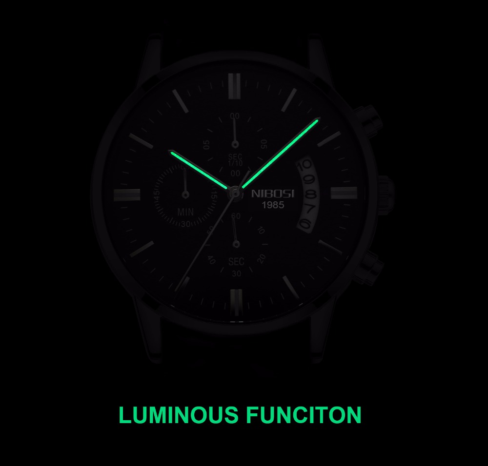 NIBOSI Stainless Steel Black Q - Luxury Watch Manufacturers avaliação e preço