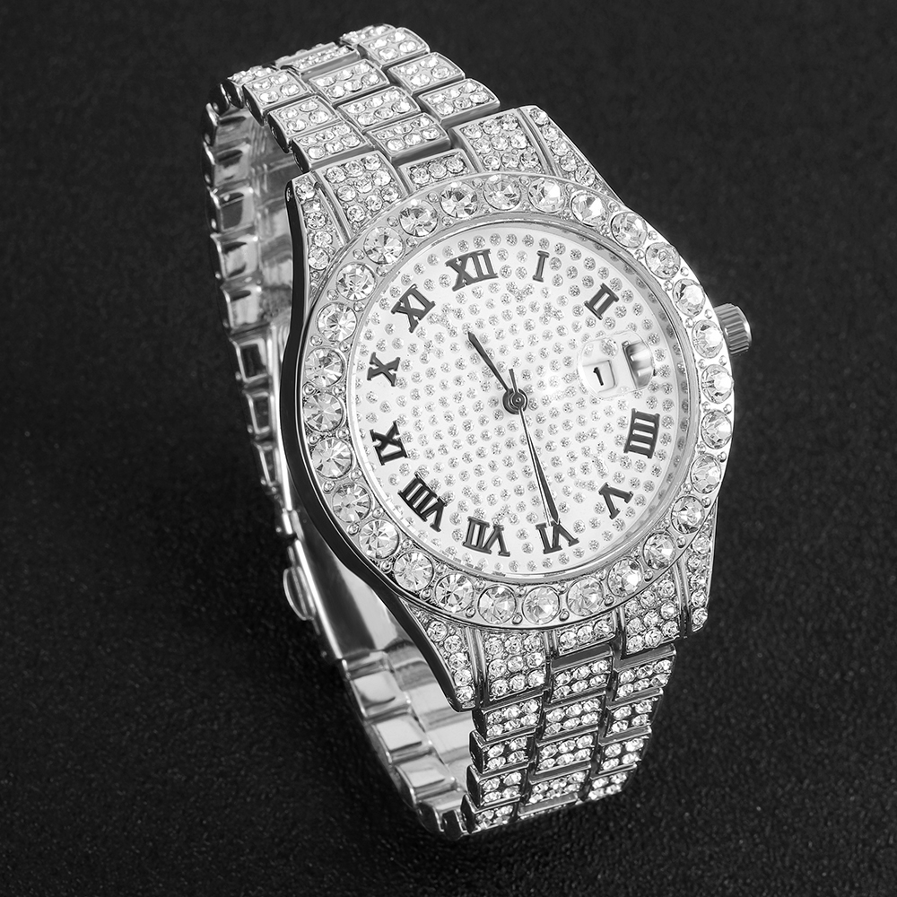1 Hip-hop Full Diamond Silver  - Luxury Watch Market avaliação e preço