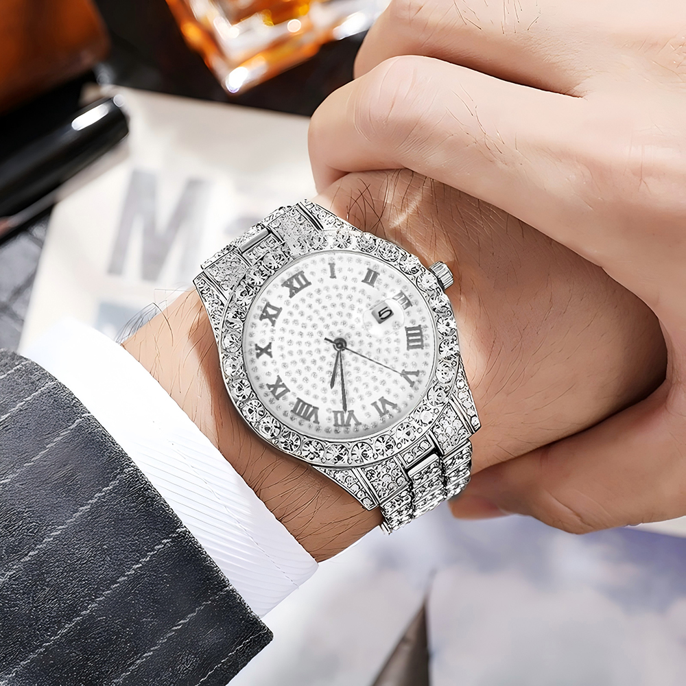 1 Hip-hop Full Diamond Silver  - Luxury Watch Market avaliação e preço