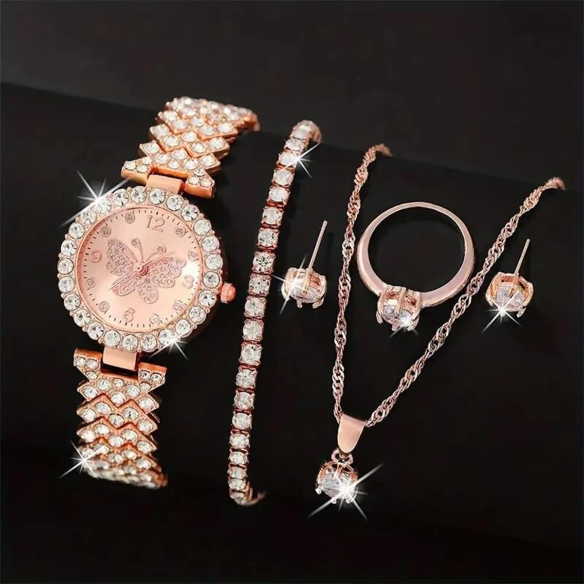 6PCS/Set Luxury Rhinestone But - Lux Watch avaliação e preço