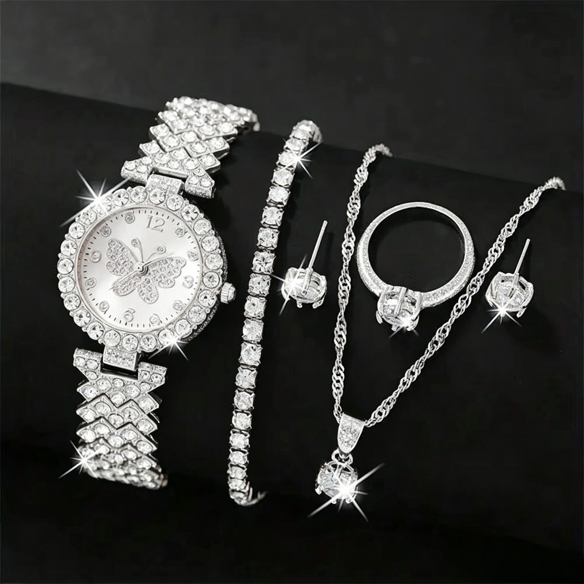 6PCS/Set Luxury Rhinestone But - Lux Watch avaliação e preço