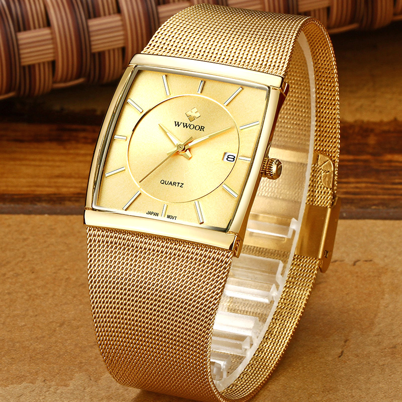 Wwoor Brand Luxury Gold Men Sq - Luxury Watch In Japan avaliação e preço