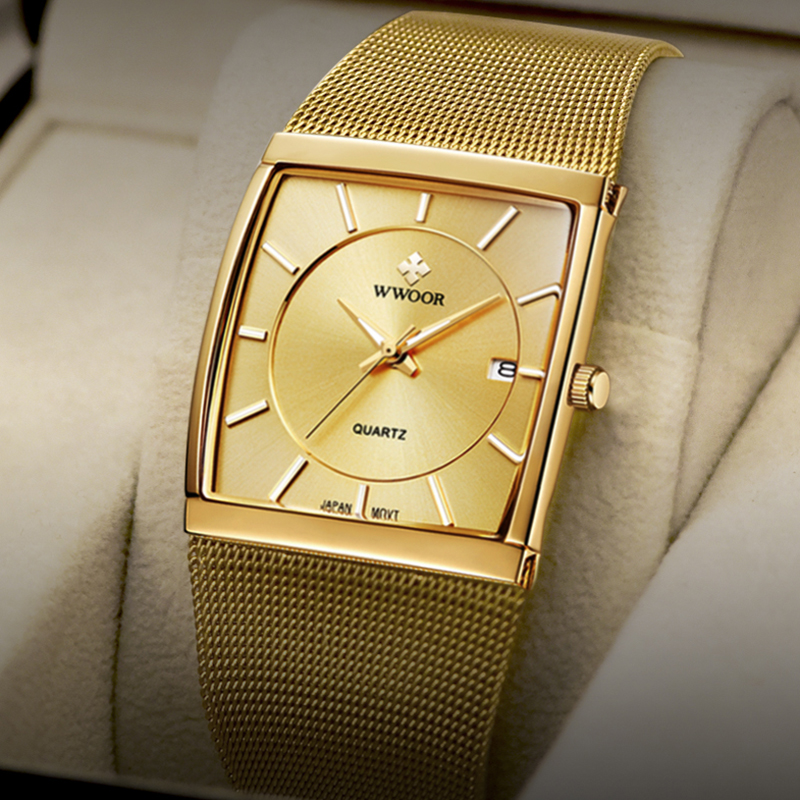 Wwoor Brand Luxury Gold Men Sq - Luxury Watch In Japan avaliação e preço