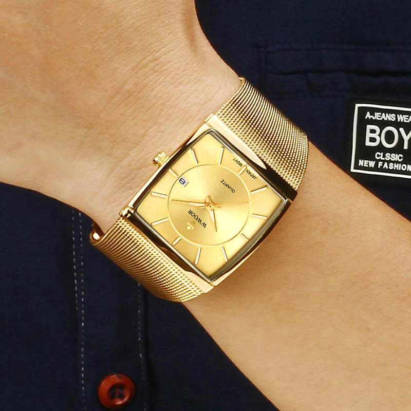 Wwoor Brand Luxury Gold Men Sq - Luxury Watch In Japan avaliação e preço