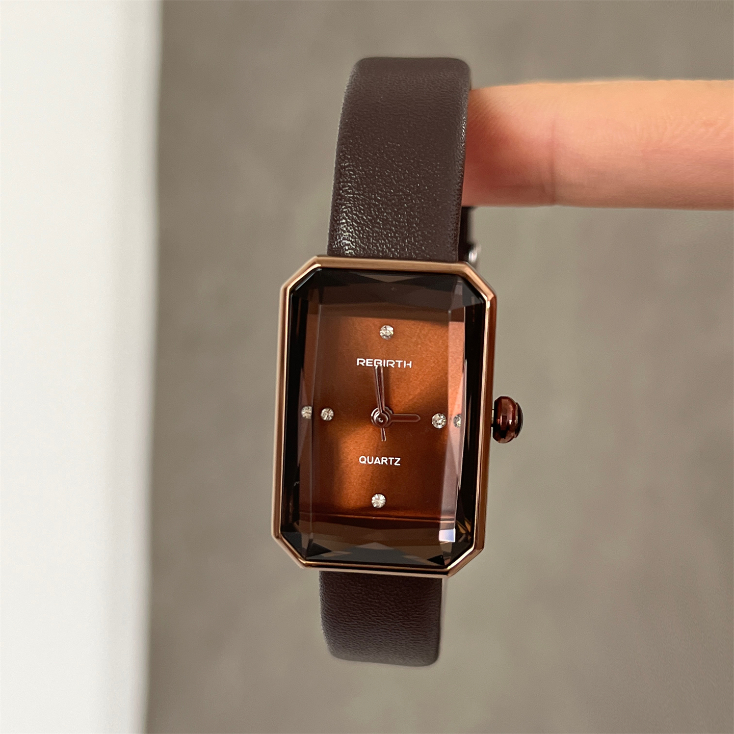Brown retro square watch femal - Luxury Watch avaliação e preço