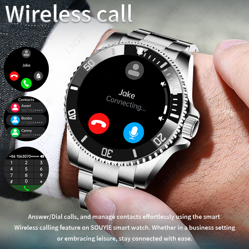 LIGE Business Smart Watch Men  - Luxury Watch Hd avaliação e preço