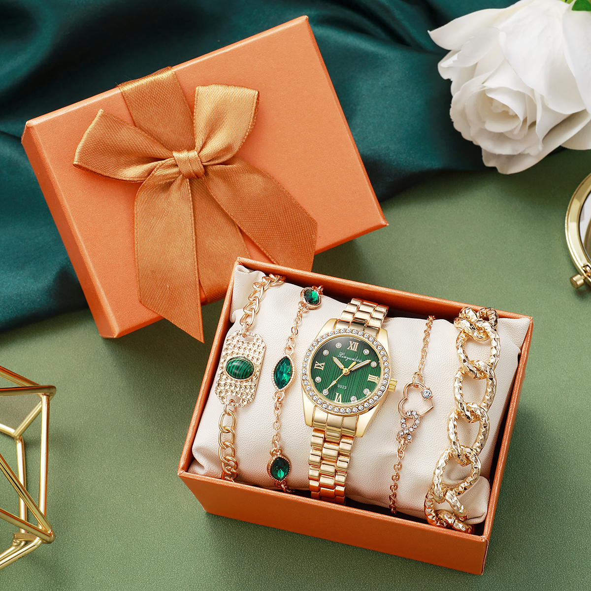 Luxury Two-Tone Green Dial Wat - Luxury Watch With Green Dial avaliação e preço