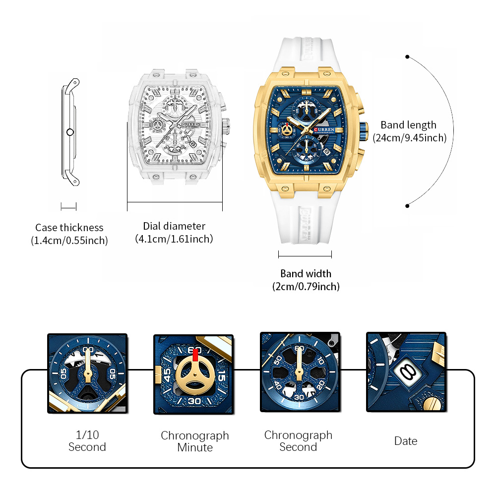 CURREN Luxury Vintage Watch fo - Luxury Watch Straps avaliação e preço