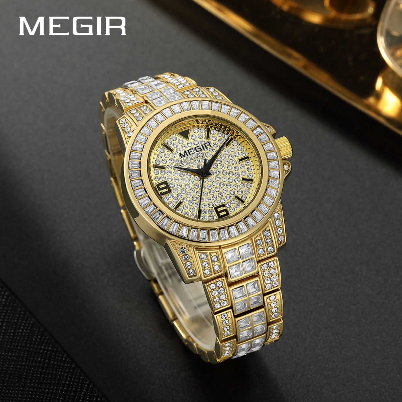 MEGIR Luxury Diamond Watches U - Luxury Watch Straps avaliação e preço