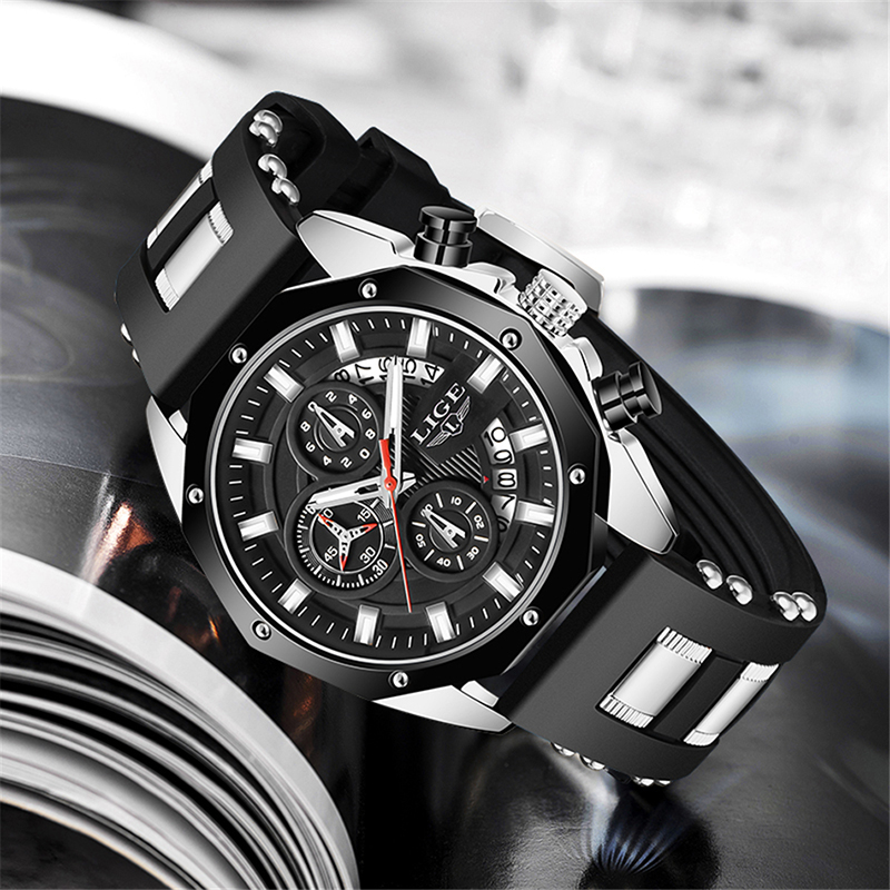 LIGE Fashion Outdoor Quartz Ma - Luxury Watch Straps avaliação e preço