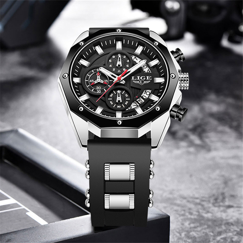 LIGE Fashion Outdoor Quartz Ma - Luxury Watch Straps avaliação e preço