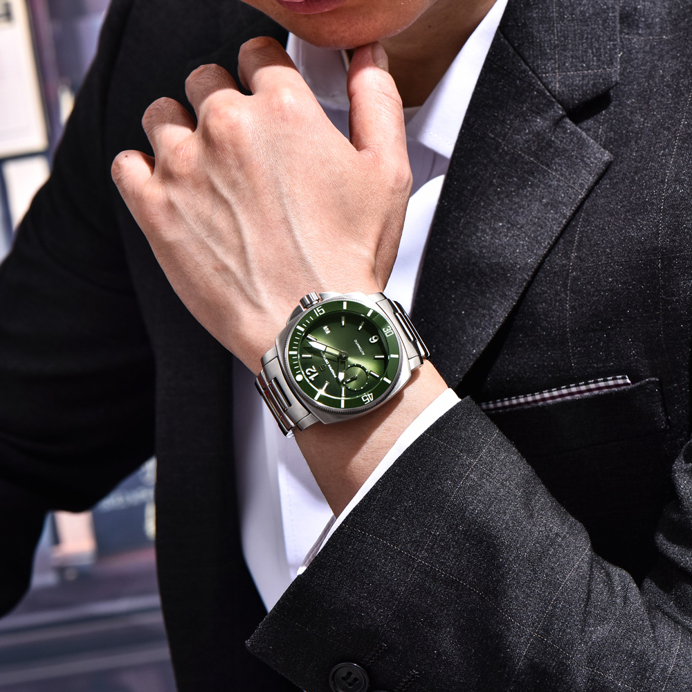 PAGANI DESIGN Men's Watch Luxu - Luxury Watch With Green Dial avaliação e preço