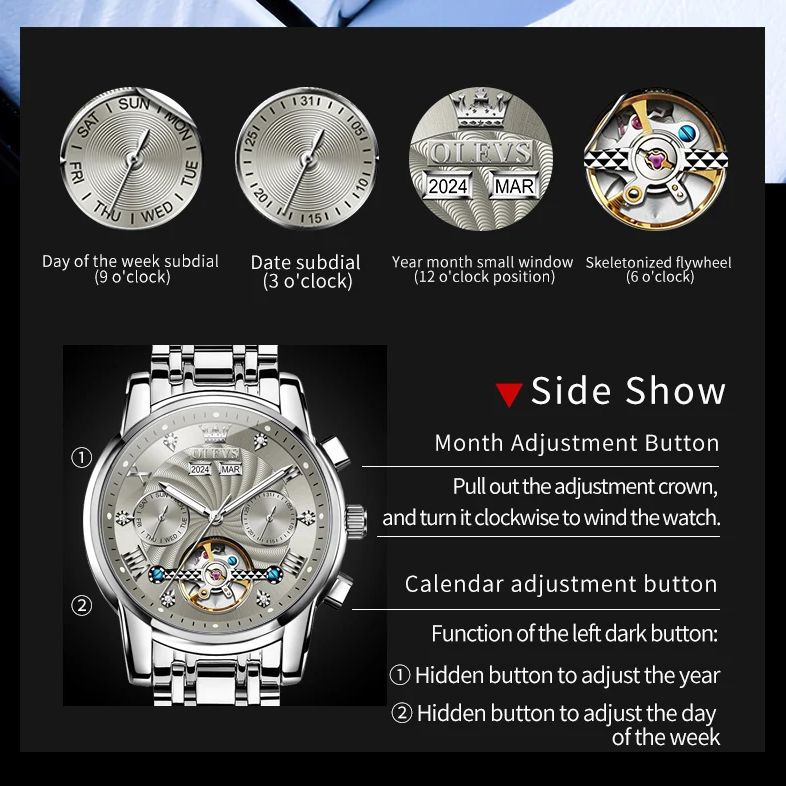 OLEVS 7088 Men Watch Luxury Br - Luxury Watch Hd avaliação e preço