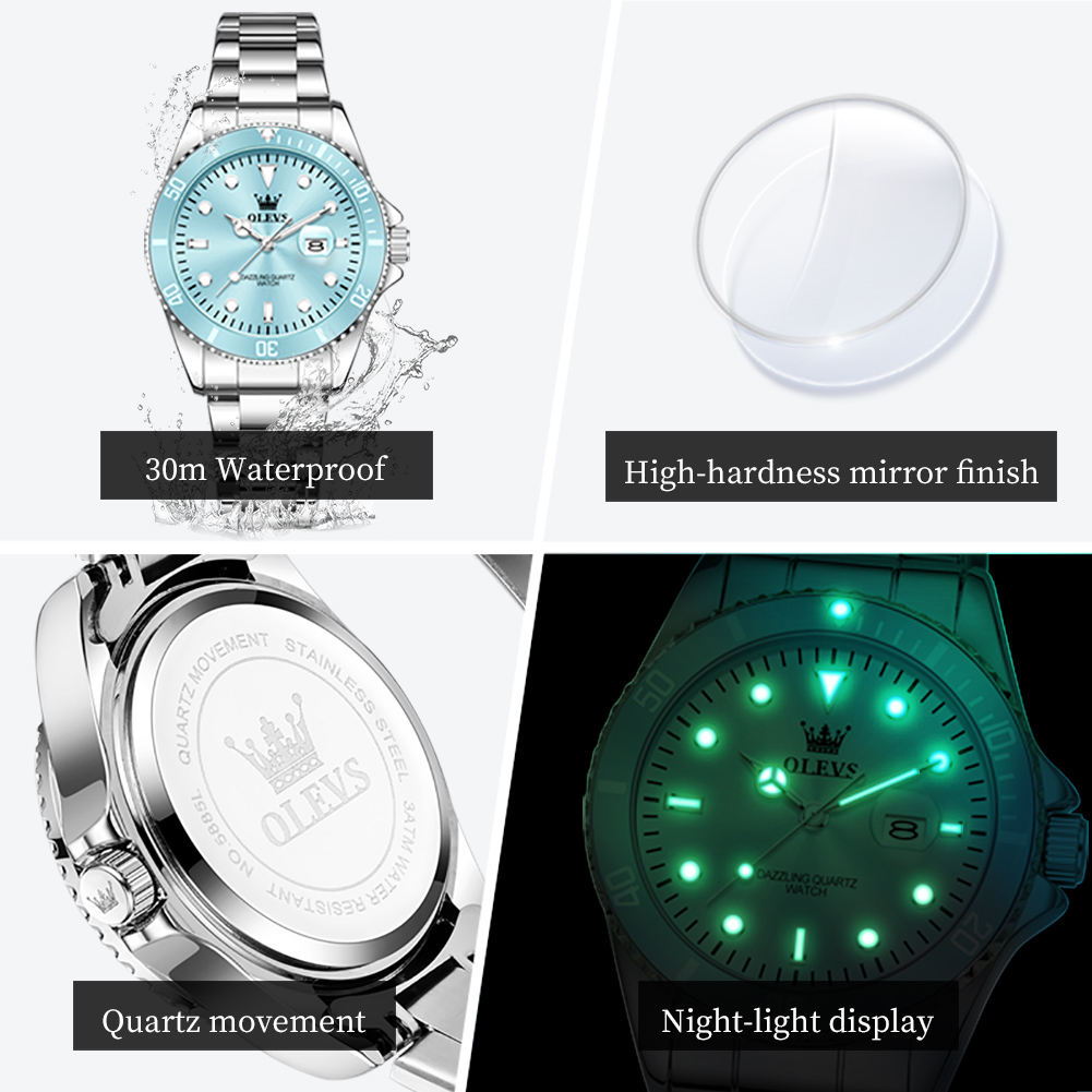 OLEVS Luxury Stainless Steel W - Lux Watch avaliação e preço