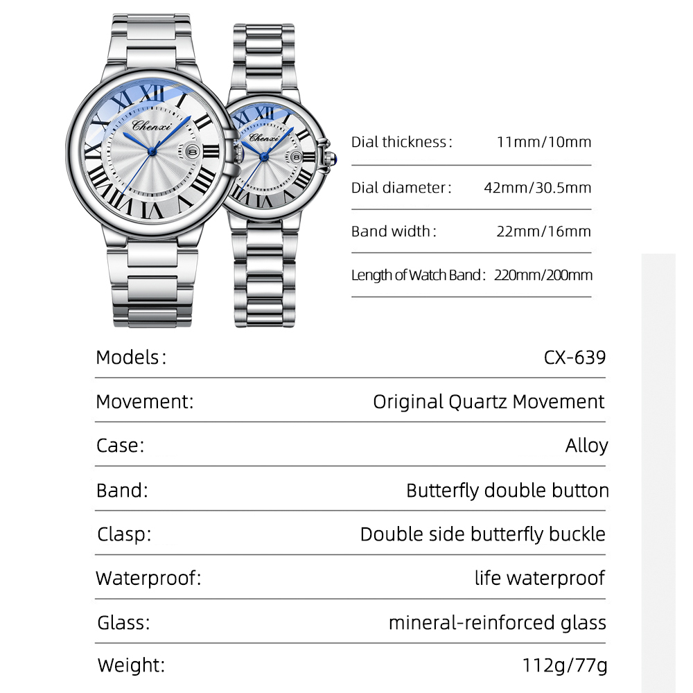 CHENXI Couple Luxury Quartz Wr - Luxury Watch Market avaliação e preço