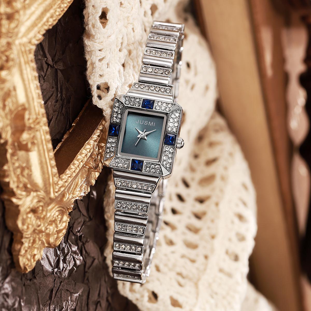 Luxury Gemstone Square Women's - Luxury Watch With Green Dial avaliação e preço