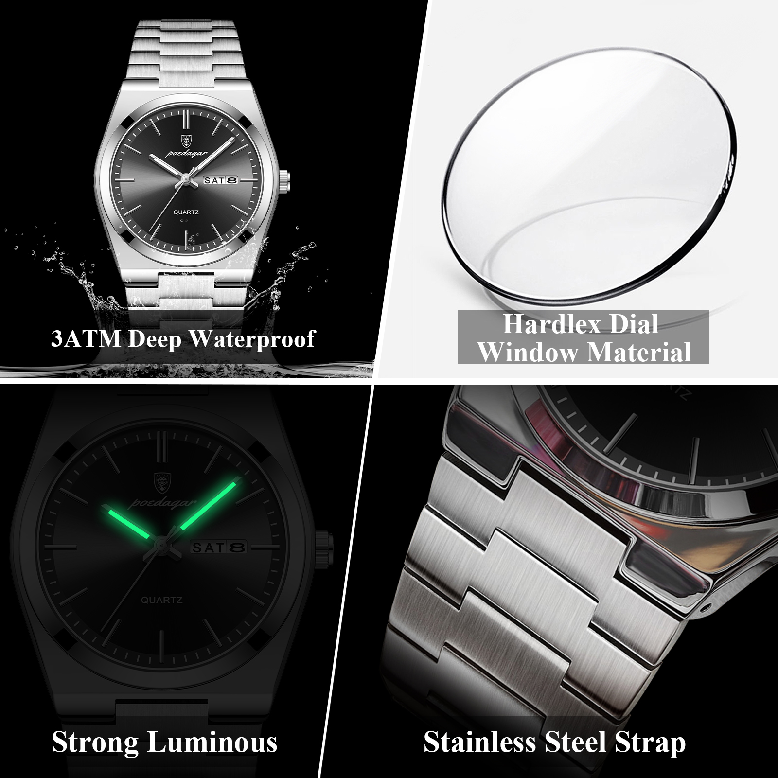 POEDAGAR Luxury Men's Quartz W - Luxury Watch Unique avaliação e preço