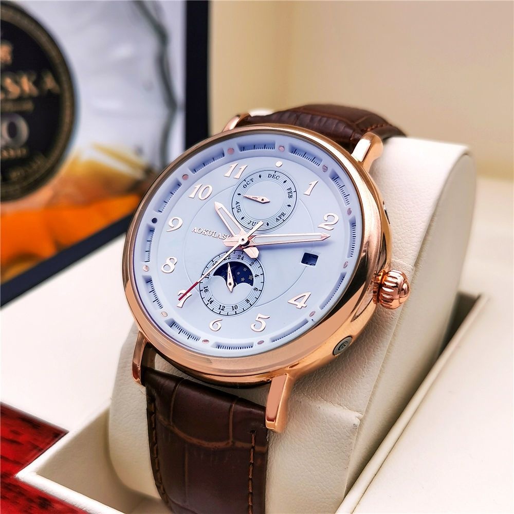 Light Luxury Men's Mechanical  - Luxury Watch Name Brands avaliação e preço
