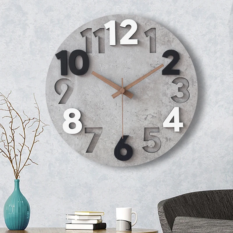 Modern 3d Wall Clock Wood Cloc - Luxury Watch Europe avaliação e preço