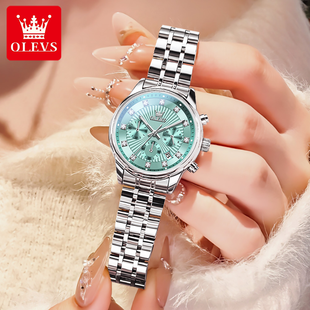 OLEVS Womens Watches Fashion L - Luxury Watch With Green Dial avaliação e preço