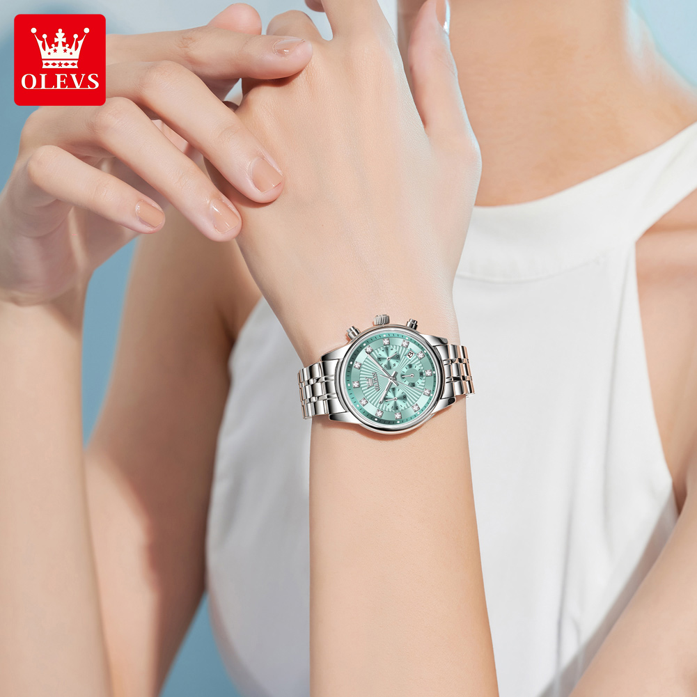 OLEVS Womens Watches Fashion L - Luxury Watch With Green Dial avaliação e preço