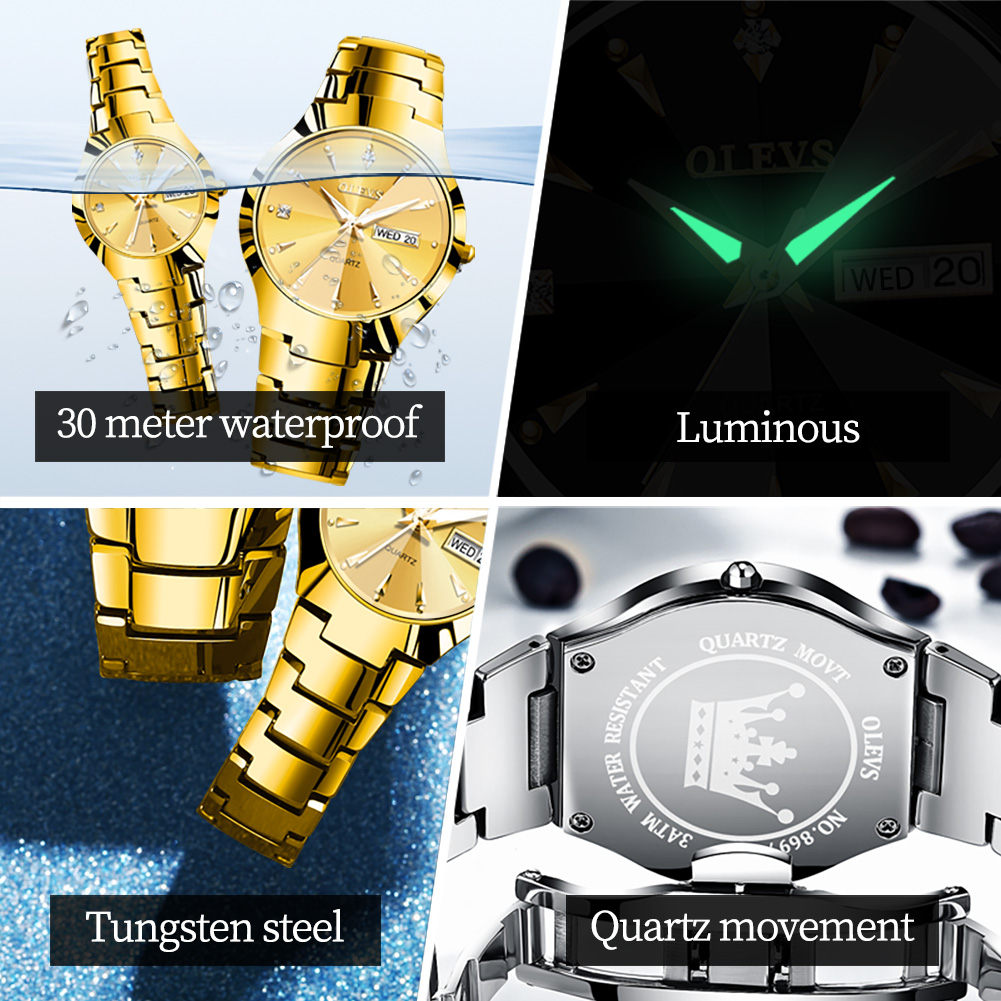 OLEVS TOP Brand Gold Watches f - Luxury Watch Manufacturers avaliação e preço