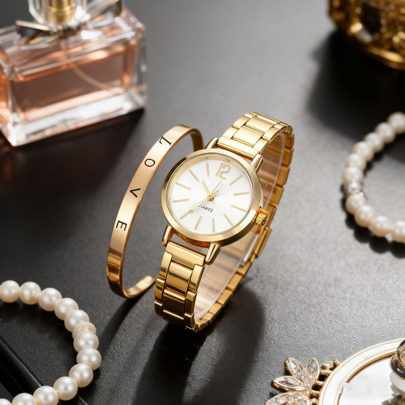 2pcs Set Watch Luxury Women Si - Lux Watch avaliação e preço