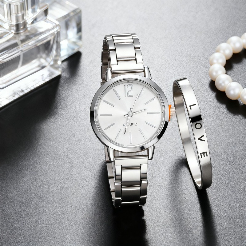 2pcs Set Watch Luxury Women Si - Lux Watch avaliação e preço
