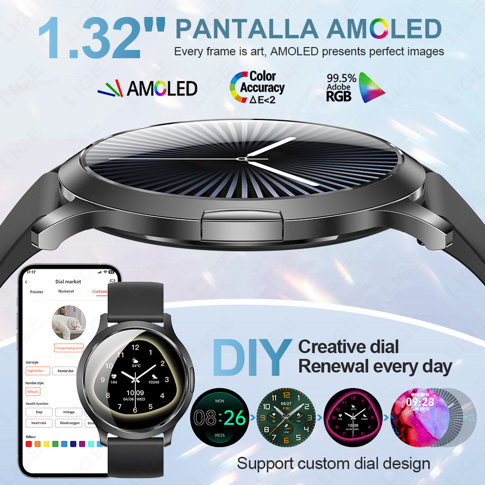 New LIGE Ultra-thin AMOLED HD  - Luxury Watch Hd avaliação e preço