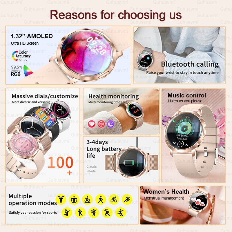 2025 New Smart Watch Women 1.3 - Luxury Watch Hd avaliação e preço