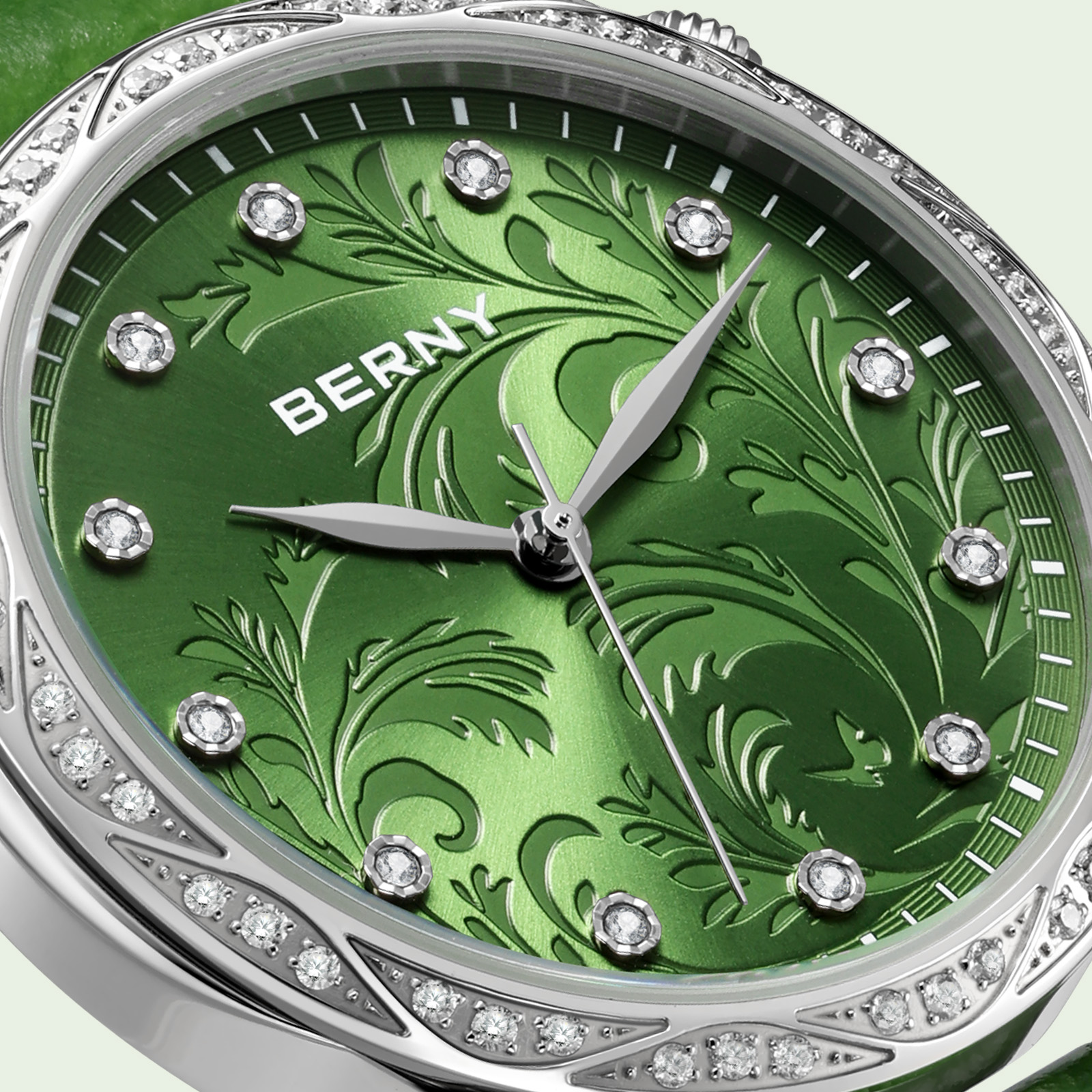 BERNY Women‘s Quartz Watch Gre - Luxury Watch With Green Dial avaliação e preço