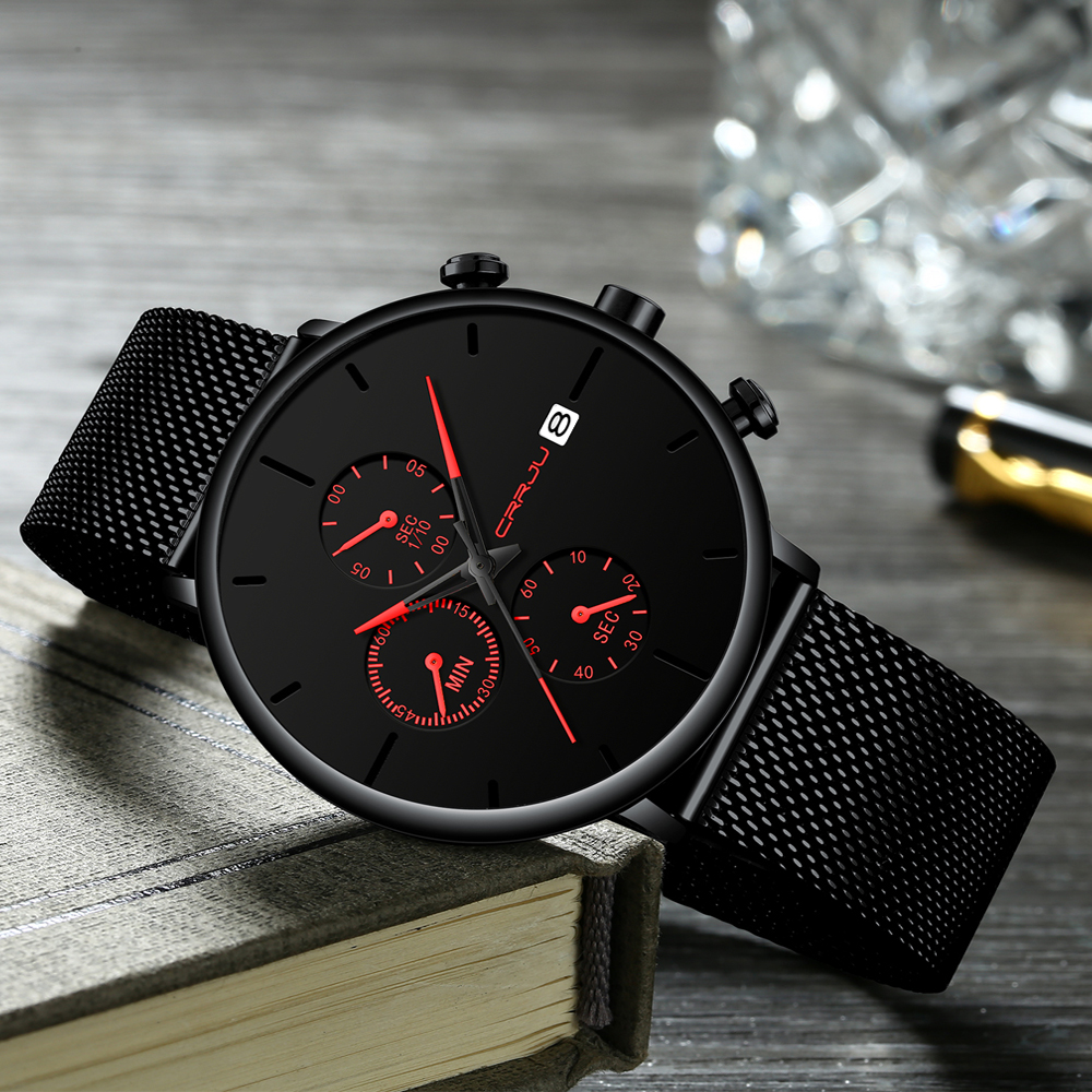 CRRJU Mens Watches Luxury Spor - Luxury Watch Unique avaliação e preço