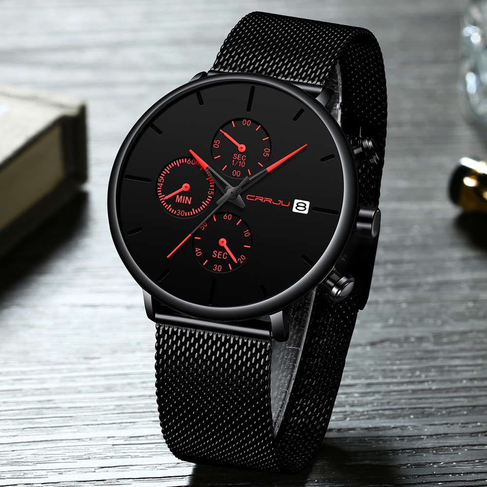 CRRJU Mens Watches Luxury Spor - Luxury Watch Unique avaliação e preço