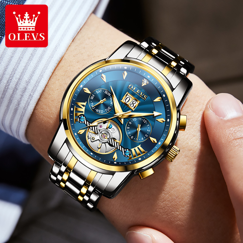 OLEVS Men Watches Luxury Fashi - Luxury Watch Straps avaliação e preço