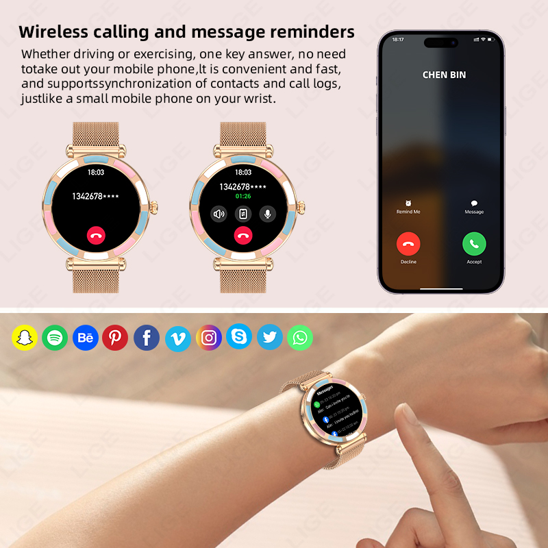 2026 LIGE Luxury Smart Watch F - Luxury Watch Hd avaliação e preço