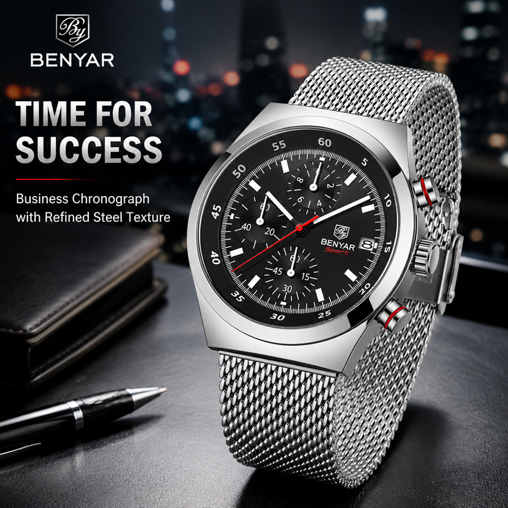 BENYAR Top Luxury Brand Men's  - Luxury Watch Straps avaliação e preço